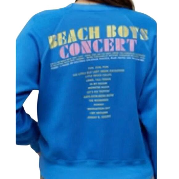 DAYDREAMER The Beach Boys Concert Washed Cobalt Raglan Crew New w/ Tag MSRP $146 - Picture 4 of 15